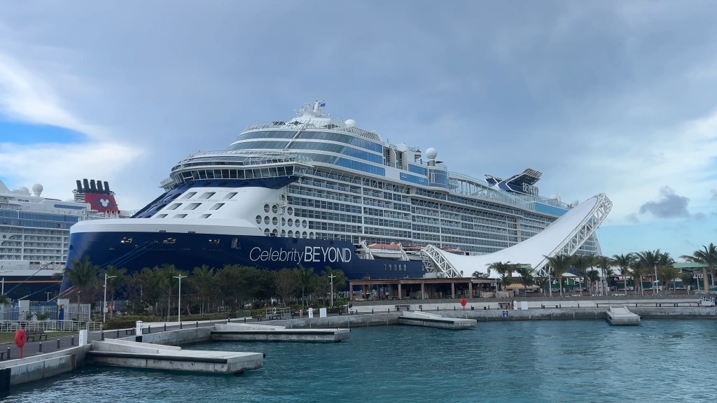 Celebrity Beyond cruise ship at Nassau harbour