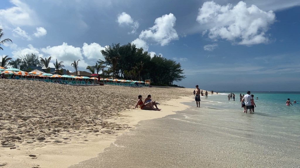 The quiet beach at the far end of Royal Beach Club Nassau