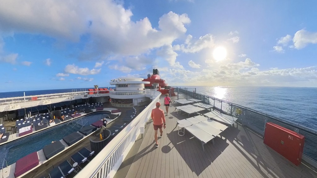 Getting the wristband at Virgin Voyages check-in