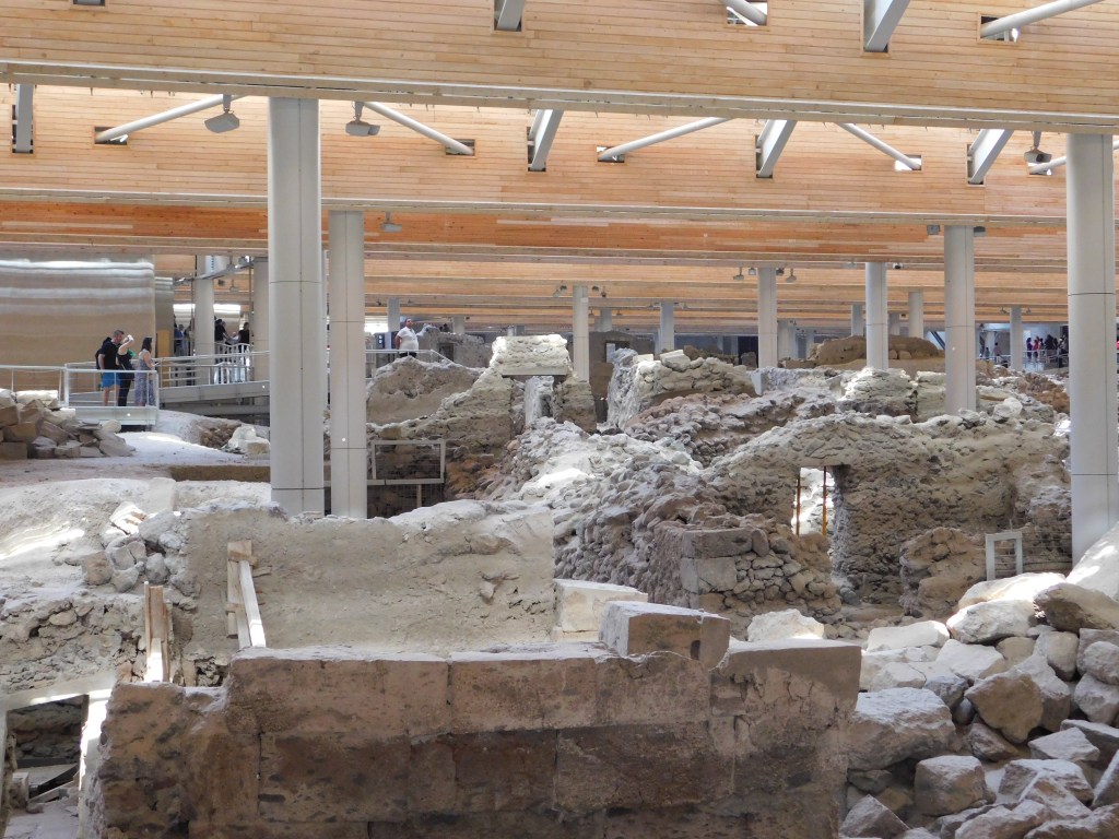 Akrotiri archaeological site — the covered excavation hall