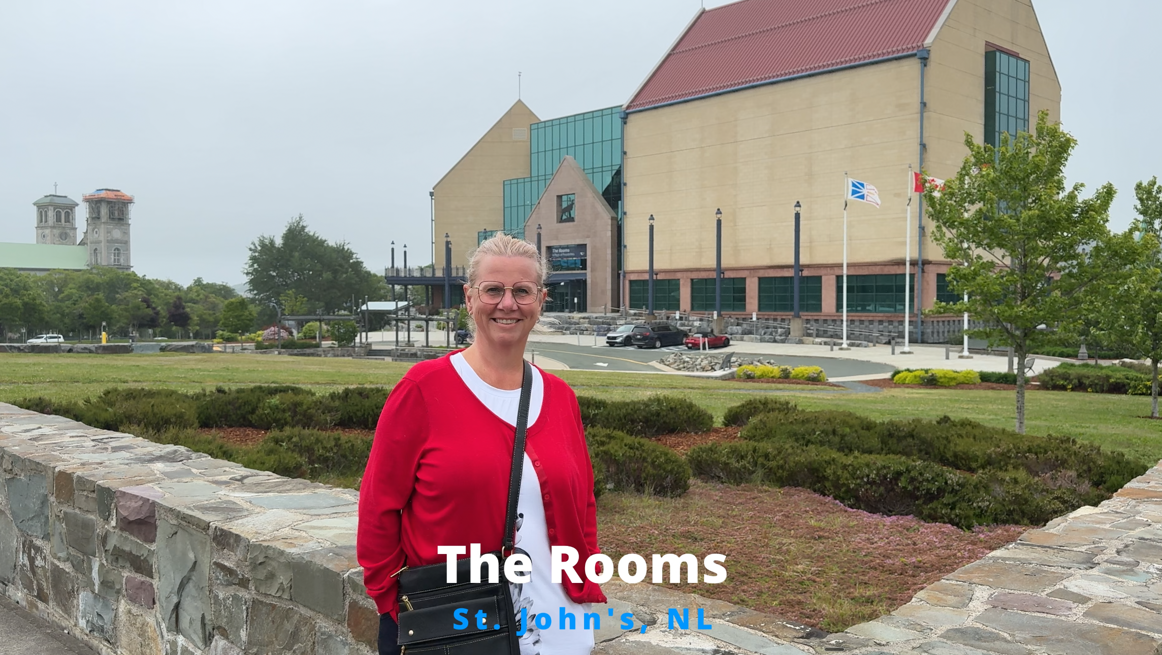 Melanie outside The Rooms museum in St. John's, Newfoundland